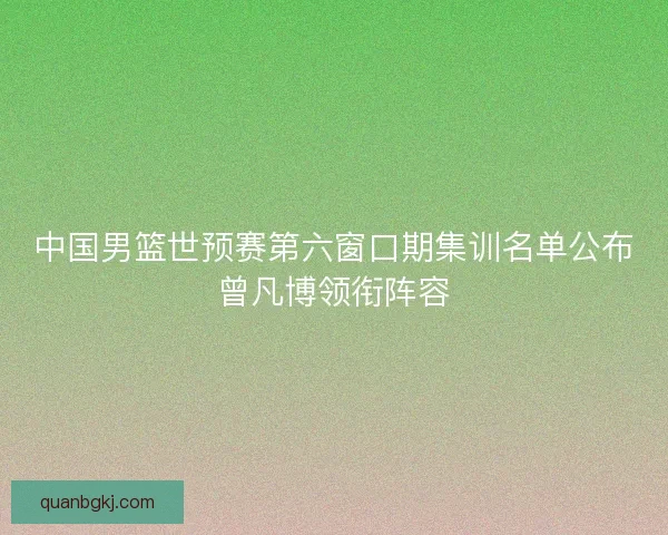 中国男篮世预赛第六窗口期集训名单公布曾凡博领衔阵容